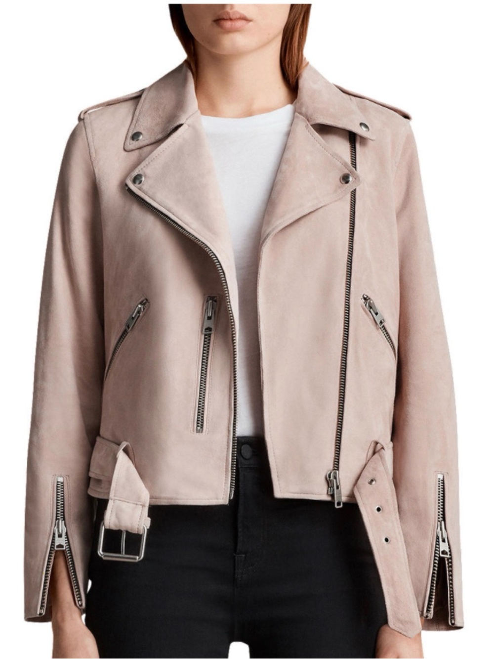 AllSaints Suede Balfern Biker Jacket – US 00
